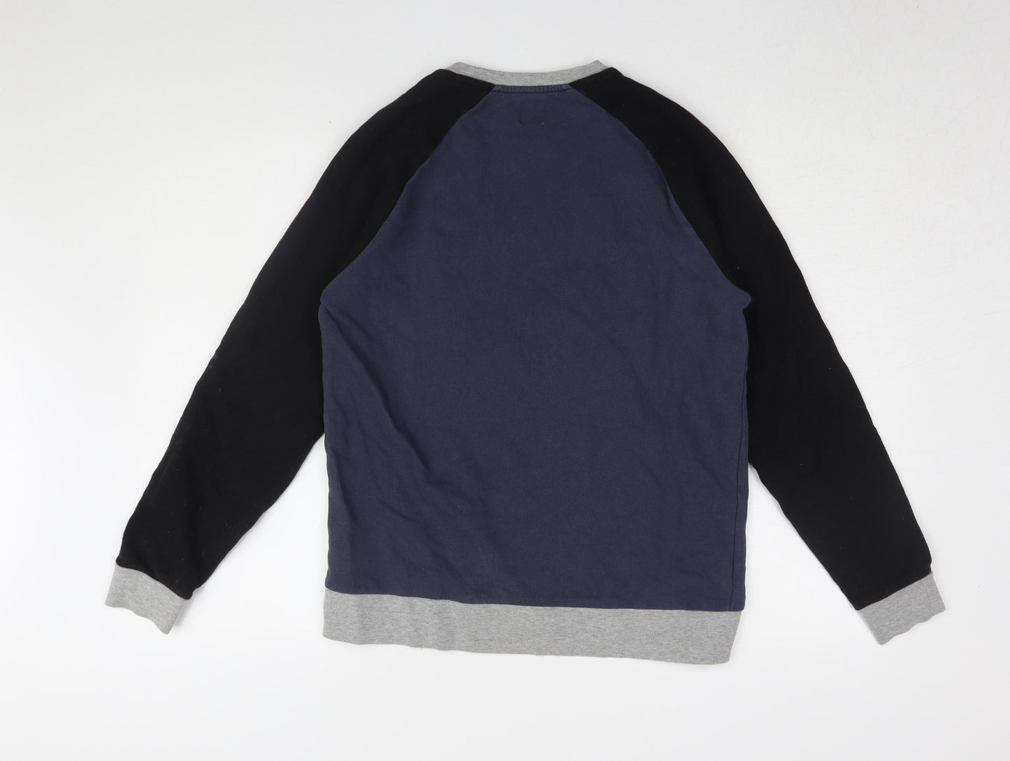 ASOS Men's Blue & Black Cotton Crew Neck Sweatshirt M