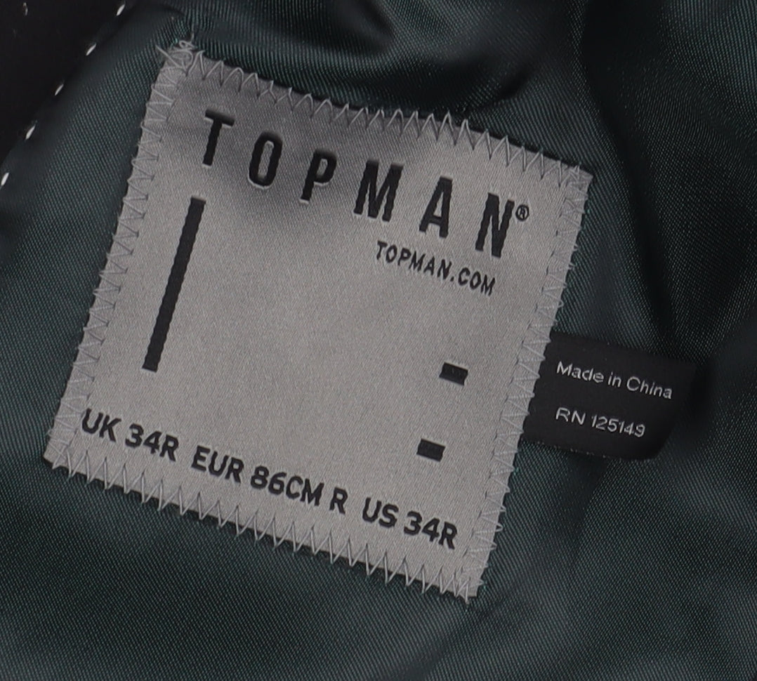 Topman Men's Black Slim Fit Blazer Size 34R