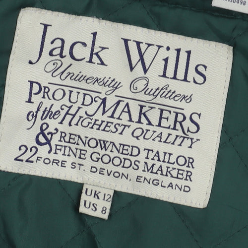 Jack Wills Women's Green Parka Size 12 Fur Trim Hooded