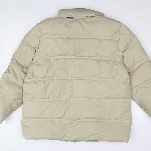 Fila Men's Beige XL Puffer Jacket with Zipped Pockets