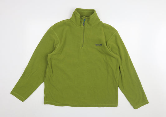 Regatta Men's Green 1/4 Zip Fleece Sweatshirt Medium