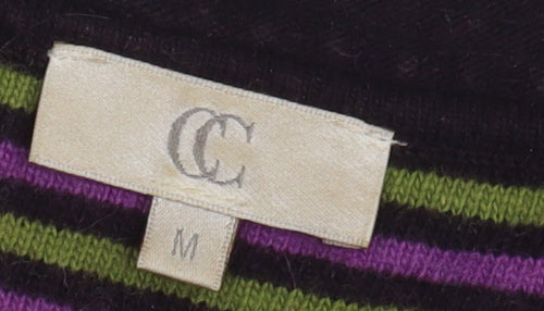 CC Women's Multicoloured Striped V-Neck Jumper - M