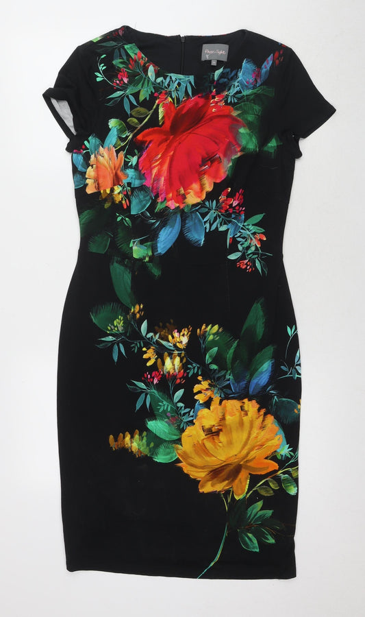 Phase Eight Women’s Floral Dress - Size 14 Black