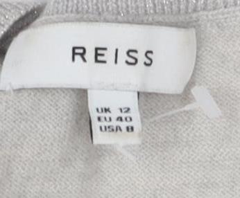 Reiss Women's Grey Crew Neck Pullover Jumper Size 12