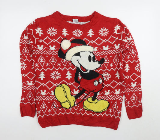 Disney Womens Red Christmas Pullover Jumper S Size