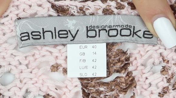 Ashley Brooke Women's Pink Brown Pullover Jumper Size 14