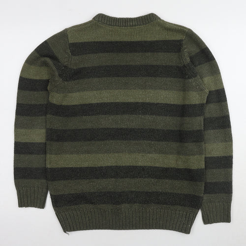 P.G. Field Men's Green Striped Pullover Jumper S