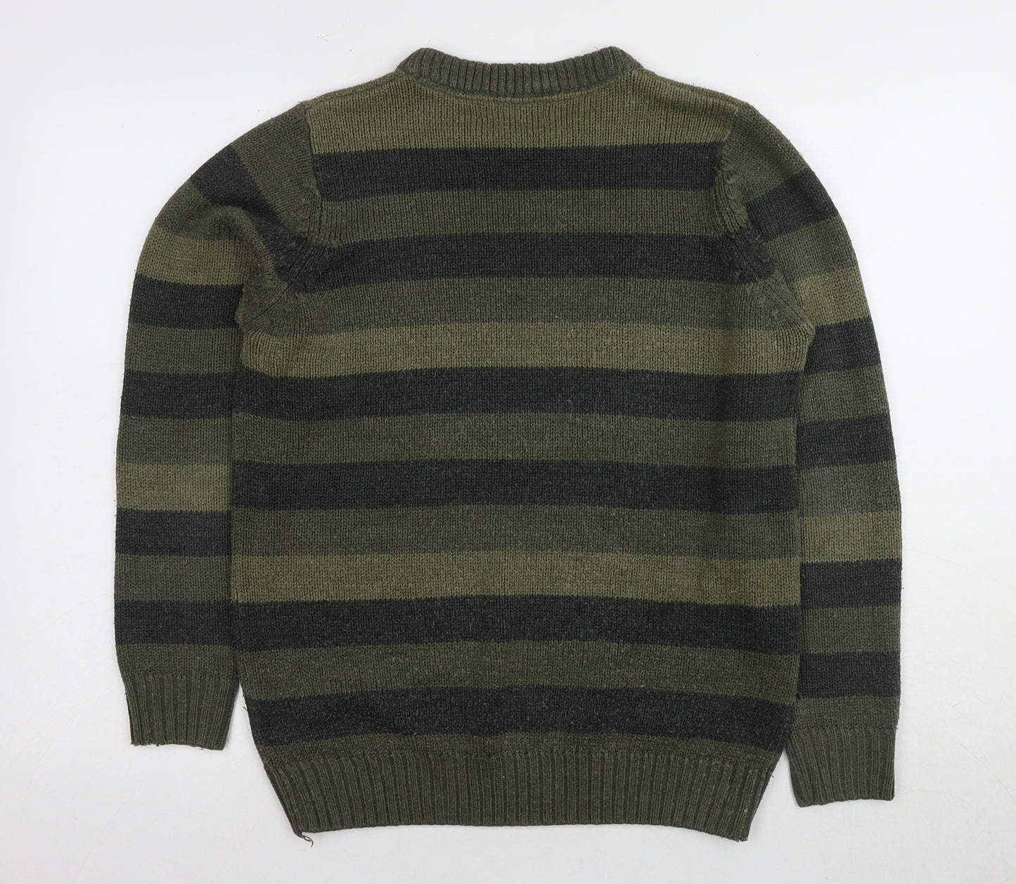 P.G. Field Men's Green Striped Pullover Jumper S