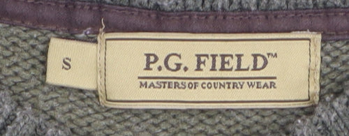 P.G. Field Men's Green Striped Pullover Jumper S