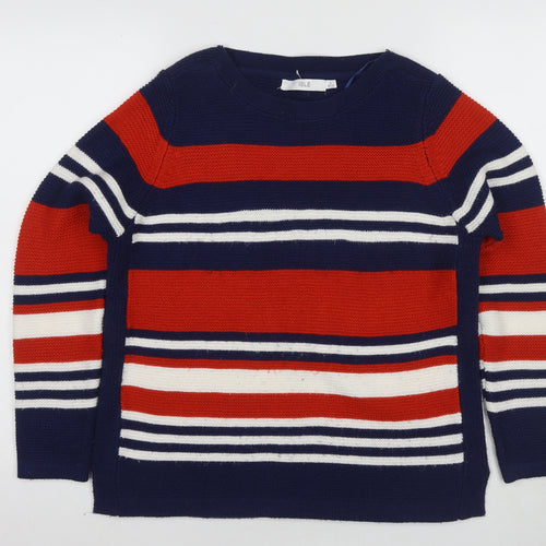 Isle Women's Multicoloured Striped Pullover Jumper 10-12