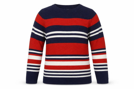 Front view of Isle Women's Multicoloured Striped jumper 10-12