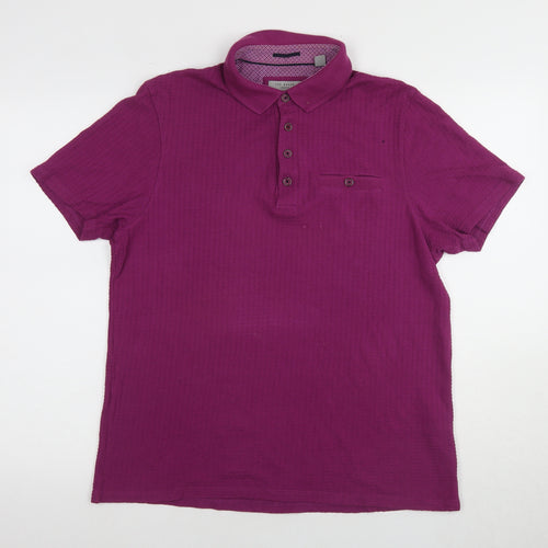 Ted Baker Men's Polo Purple L Cotton Blend Casual