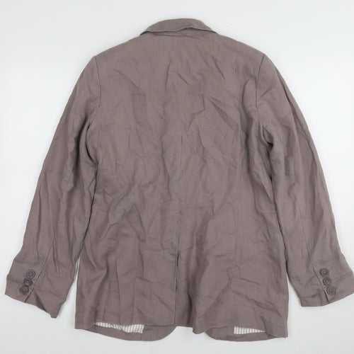 Rocha John Rocha Brown Linen Blazer Women Size 8