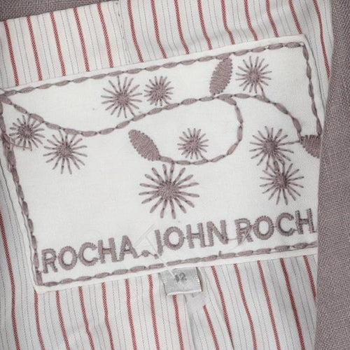 Rocha John Rocha Brown Linen Blazer Women Size 8