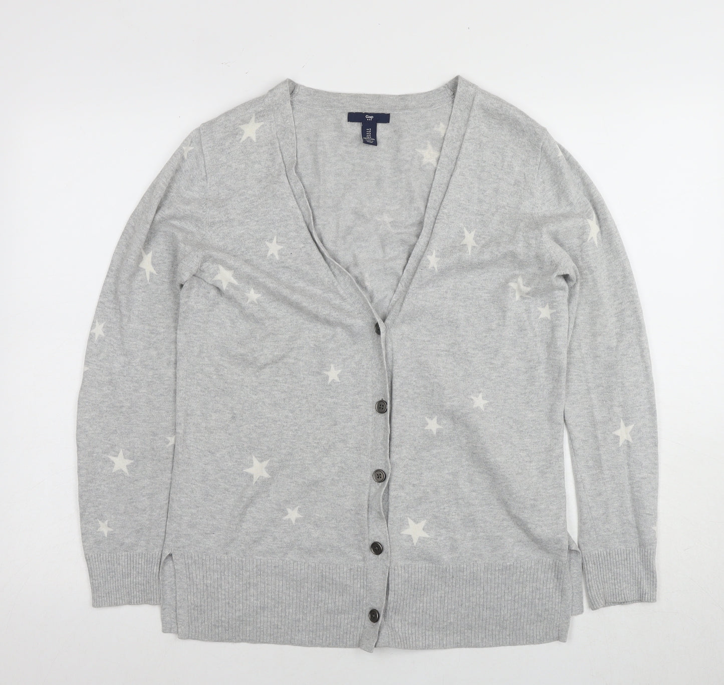 Gap Women's Grey Star V-Neck Cardigan, Size S