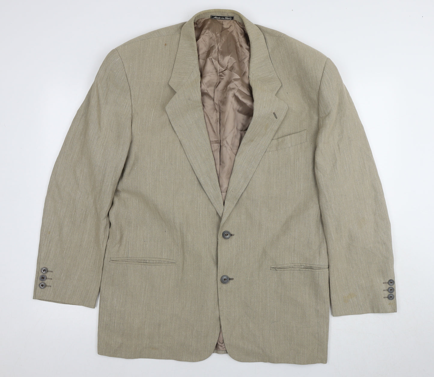 Emporio Armani Beige Men's Blazer, Size 44R, Two-Button