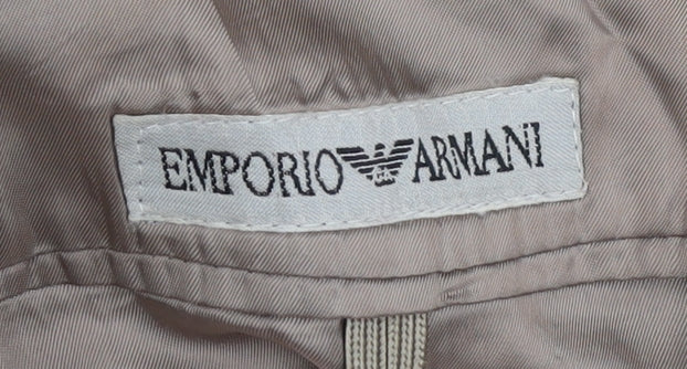 Emporio Armani Beige Men's Blazer, Size 44R, Two-Button