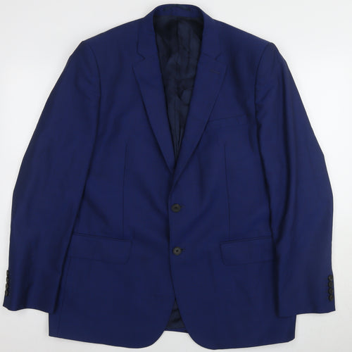 Jaeger Men's Blue Regular Fit Blazer, Size 44R
