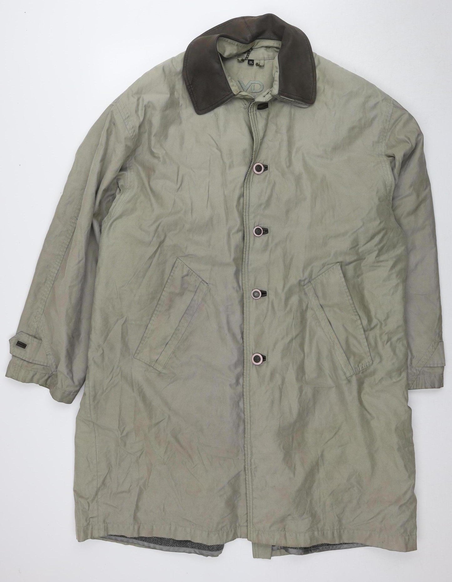 VD One Men's Grey Long Cotton Coat M