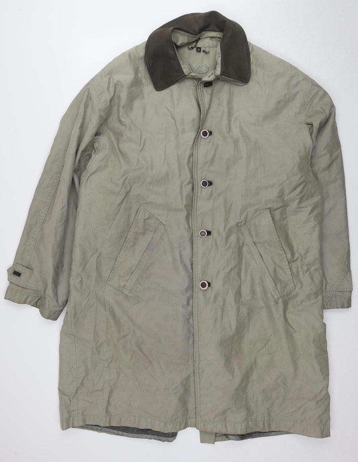 VD One Men's Grey Long Cotton Coat M