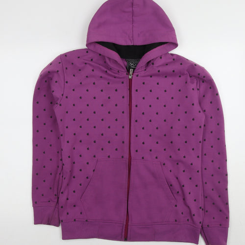Sonu Collection Women's XL Purple Polka Dot Full Zip Hoodie