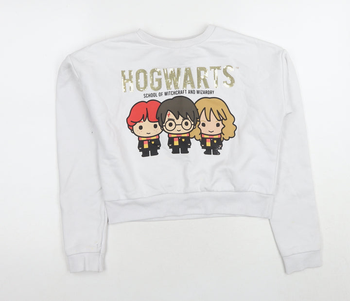 Harry Potter Girls White Sweatshirt Pullover 12-13 Years