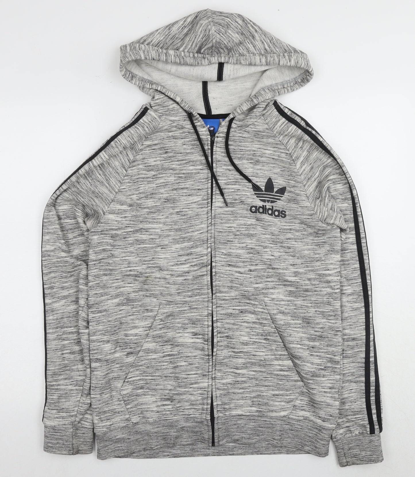 Adidas Men's Grey Full Zip Hoodie, Regular M