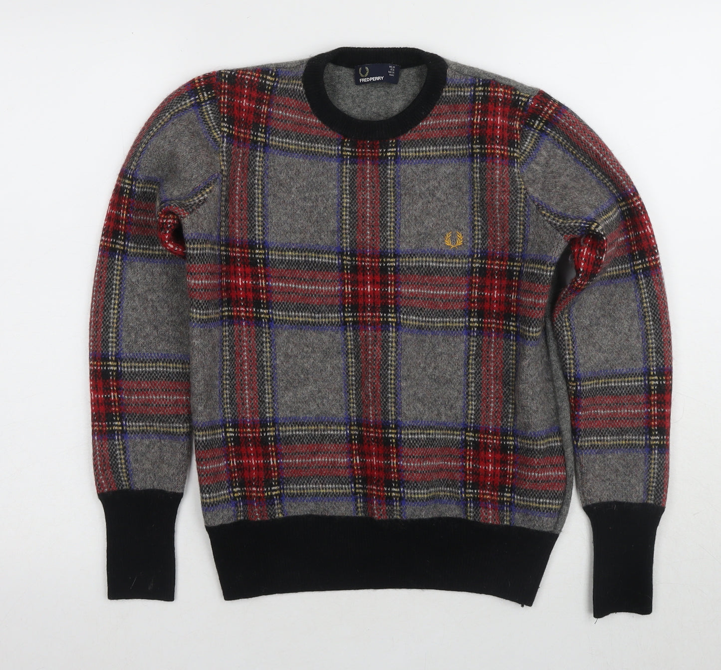 Fred Perry Women's Multicoloured Plaid Jumper Size 10