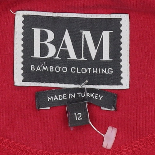 BAM Women's Red Full Zip Hoodie, Size 12, Casual Comfort