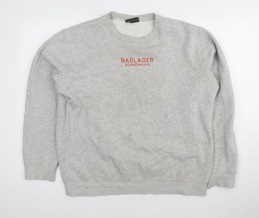 Baslager Grey Men's Pullover Sweatshirt L