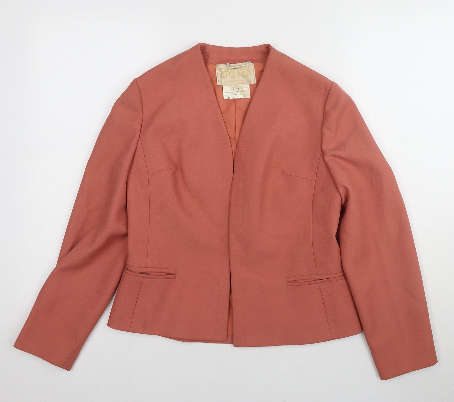 Eastex Women’s Orange Blazer Size 12 Polyester Formal