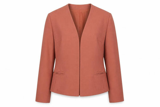 Front view of Eastex Women’s Orange Blazer, size UK 12, Polyester Formal
