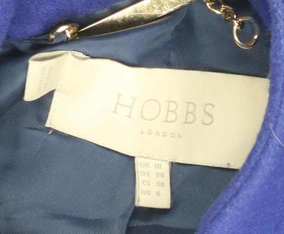 Hobbs Women's Blue Wool Overcoat Size 10