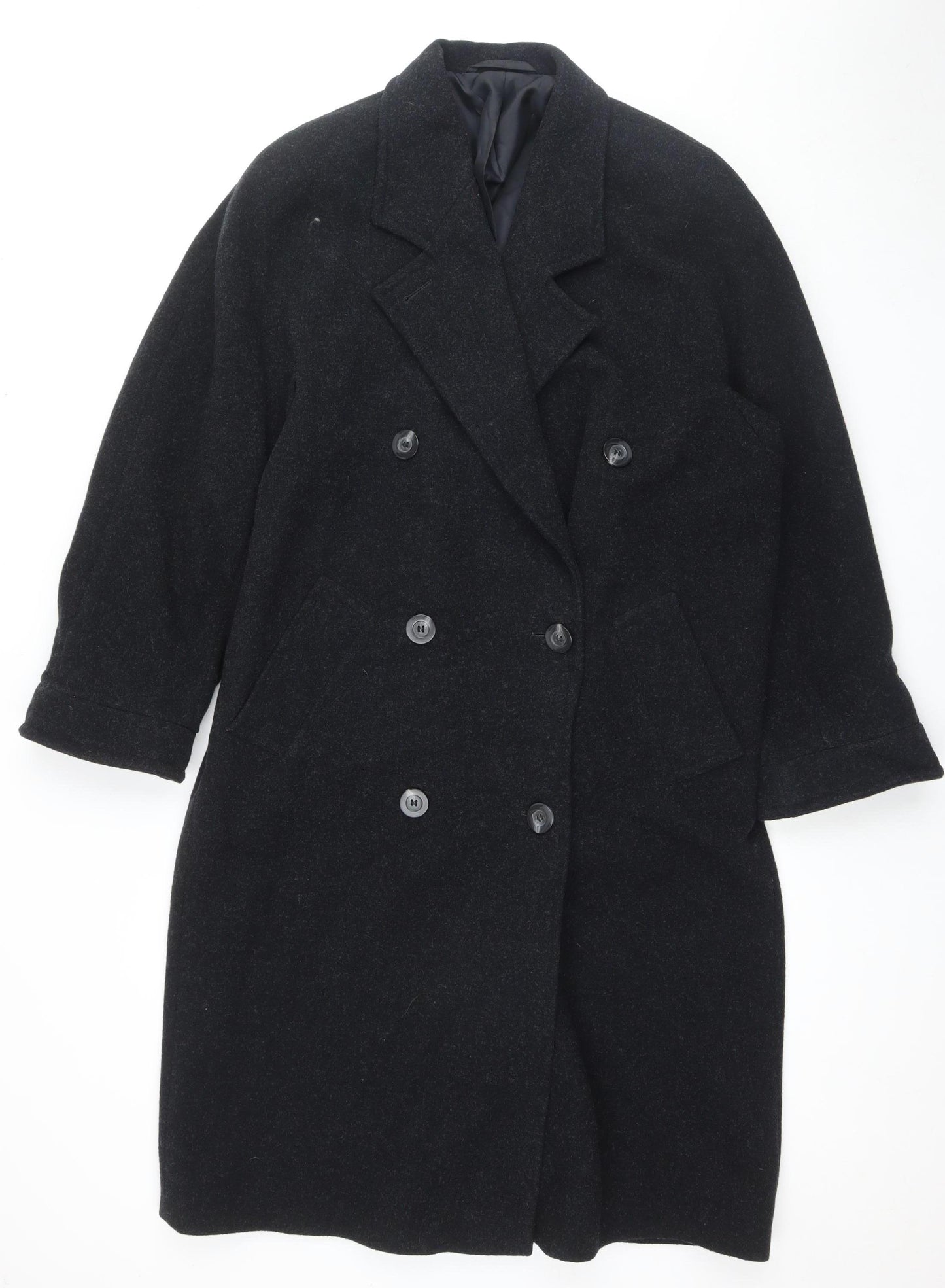 Marks and Spencer Women's Black Wool Pea Coat Size 12