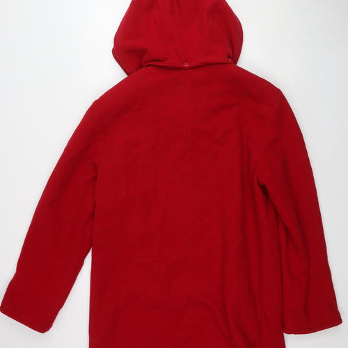 Astraka Women's Red Quilted Hooded Coat, Size S