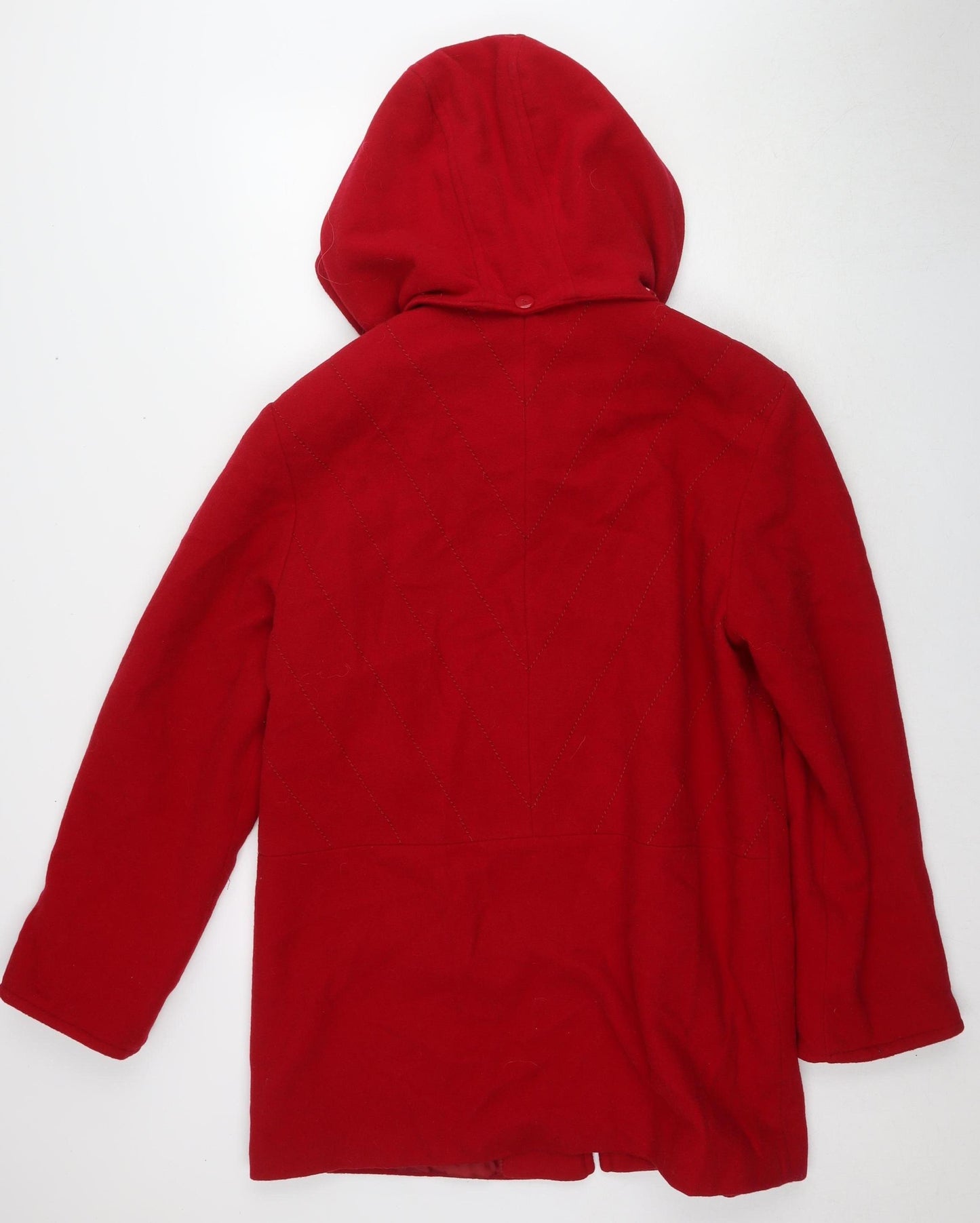 Astraka Women's Red Quilted Hooded Coat, Size S