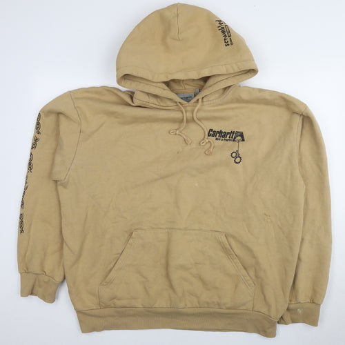 Carhartt Men's Beige Graphic Print Hoodie L