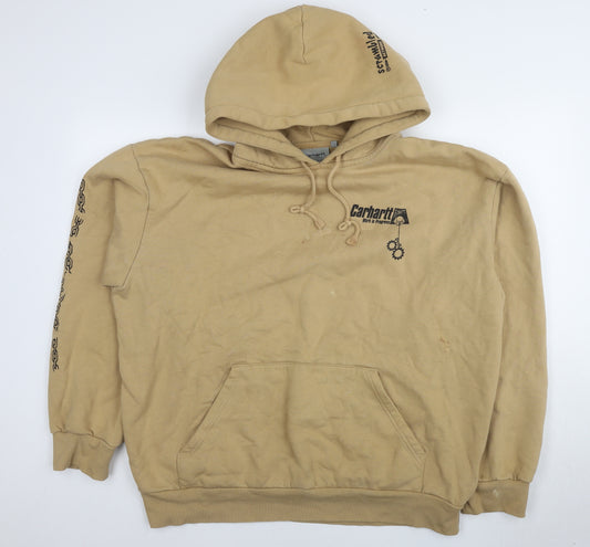 Carhartt Men's Beige Graphic Print Hoodie L