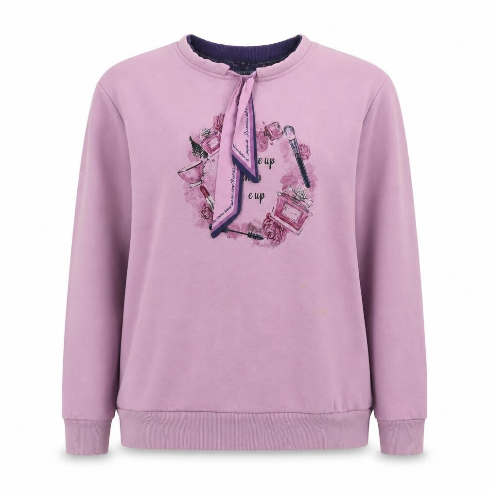 Front view of Monte Carlo girls’ purple cotton blend pullover sweatshirt 2xl