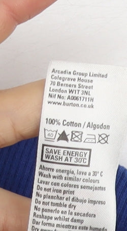 Burton Men's Blue Pullover Hoodie, Logo, Cotton, Size M