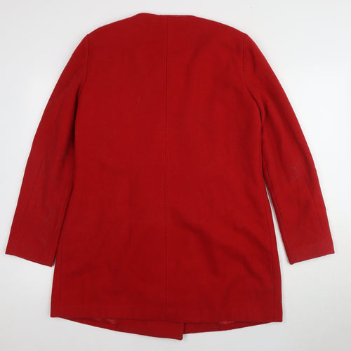 Mango Women’s Red Pea Coat Size 10 Elegant Wool Blend