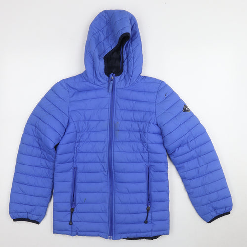 Janus Boys Blue Puffer Jacket 11 Plus Winter Hooded