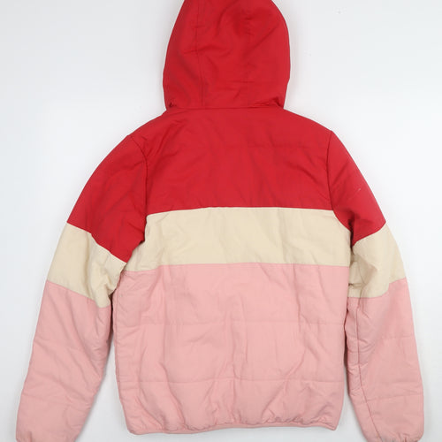 Rip Curl Girls Puffer Jacket Red, Pink & Beige 12Y Winter