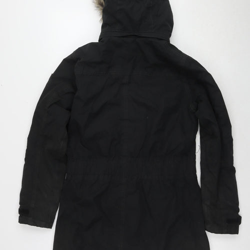 Regatta Women's Black Parka Coat Size 10 with Fur Trim