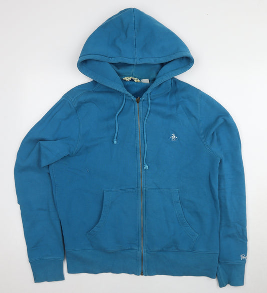 Penguin Men's Blue Full Zip Hoodie, M, Excellent Condition