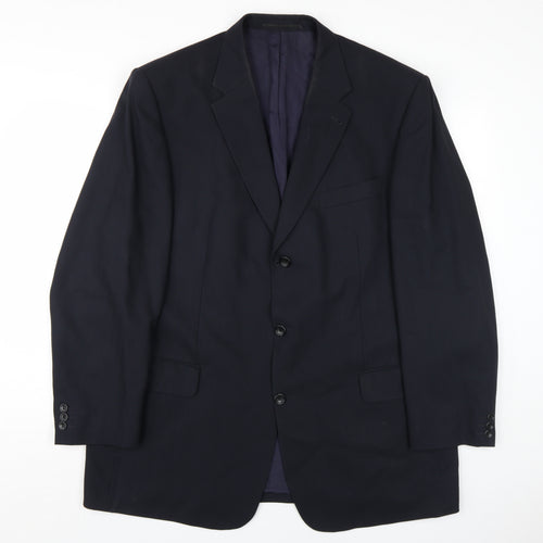 Ferkinghoff Men's Black Blazer Size 46R Single-Breasted