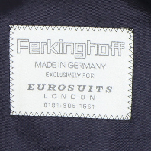 Ferkinghoff Men's Black Blazer Size 46R Single-Breasted