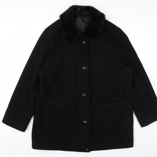 Richards Women's Black Wool Overcoat M, Winter Classic