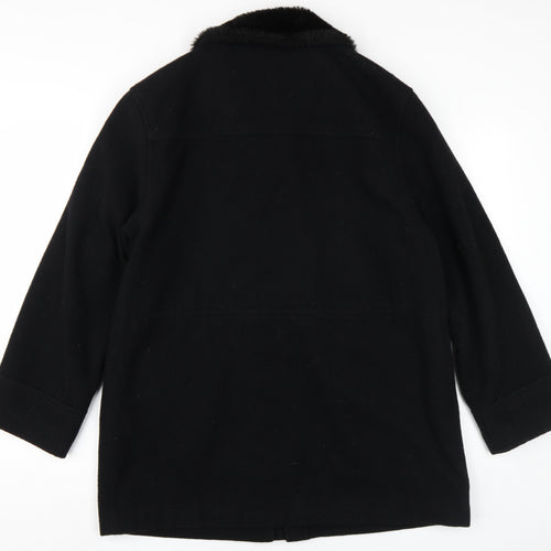 Richards Women's Black Wool Overcoat M, Winter Classic