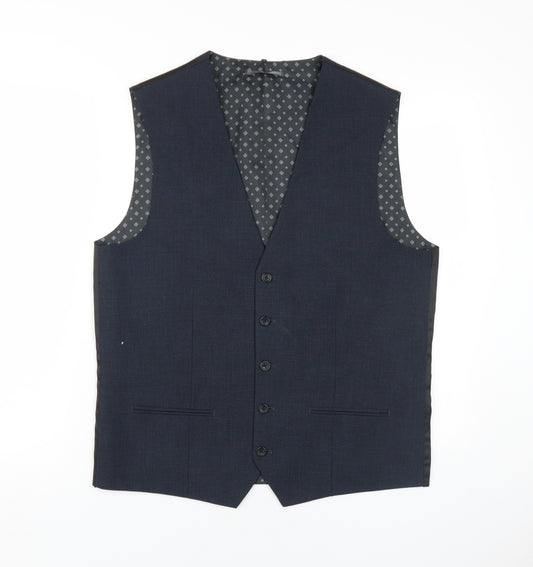 Next Men's Blue Long Waistcoat 42L Formal